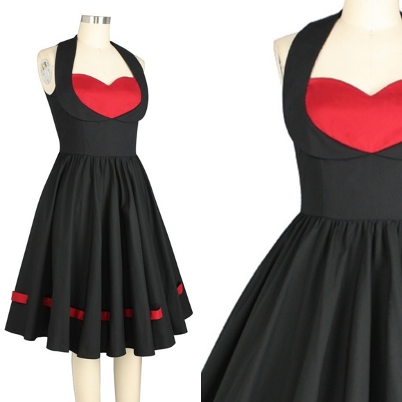 Pin Up Clothing Pocket Shelf Bust Dress 1950s Bow - Picture 4 of 8